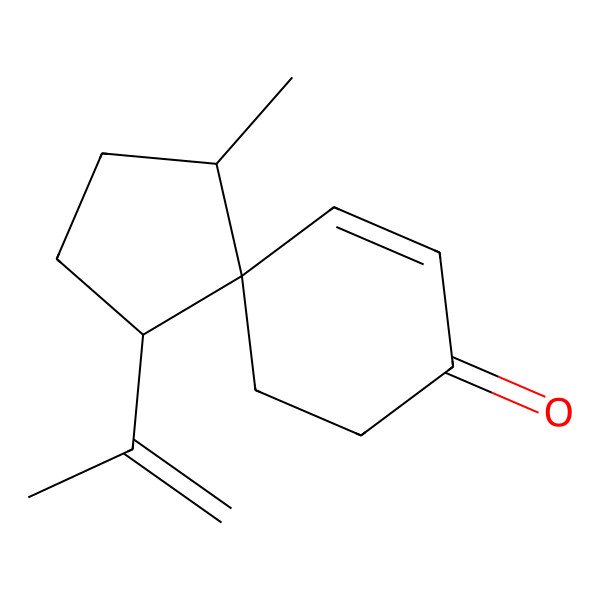 2D Structure of 1-Methyl-4-prop-1-en-2-ylspiro[4.5]dec-9-en-8-one