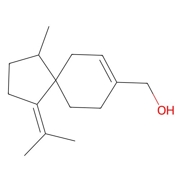 2D Structure of (1-Methyl-4-propan-2-ylidenespiro[4.5]dec-8-en-8-yl)methanol