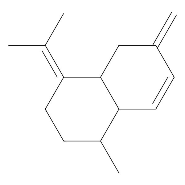 2D Structure of 1-Methyl-6-methylidene-4-propan-2-ylidene-1,2,3,4a,5,8a-hexahydronaphthalene