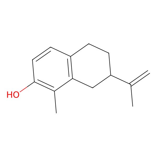 2D Structure of 1-Methyl-7-prop-1-en-2-yl-5,6,7,8-tetrahydronaphthalen-2-ol 2D Structure of 1-Methyl-7-prop-1-en-2-yl-5,6,7,8-tetrahydronaphthalen-2-ol