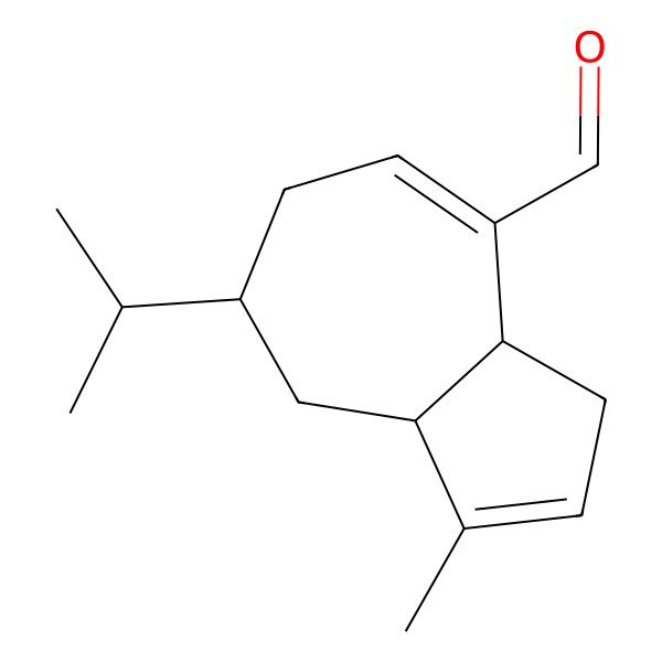 2D Structure of 1-Methyl-7-propan-2-yl-3,3a,6,7,8,8a-hexahydroazulene-4-carbaldehyde