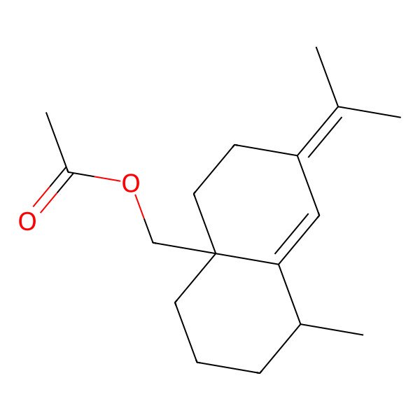 2D Structure of (1-Methyl-7-propan-2-ylidene-1,2,3,4,5,6-hexahydronaphthalen-4a-yl)methyl acetate
