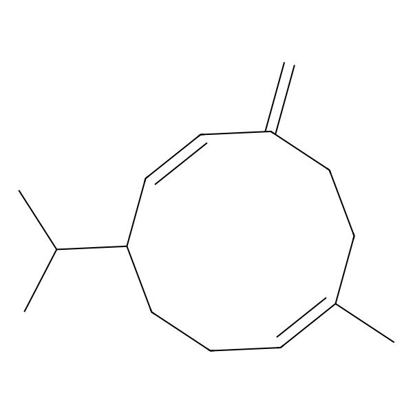 2D Structure of 1-Methyl-8-methylidene-5-propan-2-ylcyclodeca-1,6-diene 2D Structure of 1-Methyl-8-methylidene-5-propan-2-ylcyclodeca-1,6-diene