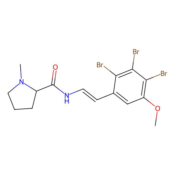 2D Structure of 1-methyl-N-[2-(2,3,4-tribromo-5-methoxyphenyl)ethenyl]pyrrolidine-2-carboxamide