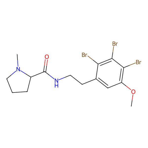 2D Structure of 1-methyl-N-[2-(2,3,4-tribromo-5-methoxyphenyl)ethyl]pyrrolidine-2-carboxamide