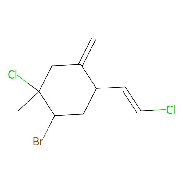 2D Structure of (1R,2S,4S)-2-bromo-1-chloro-4-[(E)-2-chloroethenyl]-1-methyl-5-methylidenecyclohexane