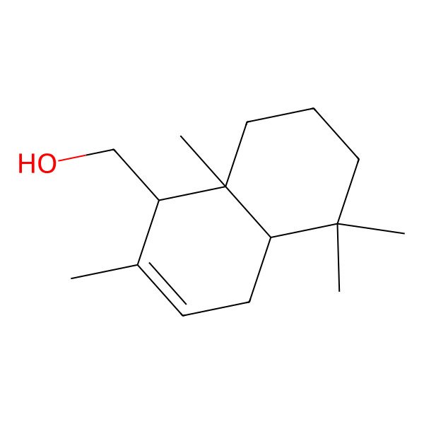 2D Structure of 1-Naphthalenemethanol, 1,4,4a,5,6,7,8,8a-octahydro-2,5,5,8a-tetramethyl-