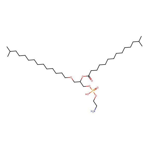 2D Structure of 1-O-(13-methyltetradecyl)-2-O-(13-methyltetradecanoyl)glycero-3-phosphatidylethanolamine