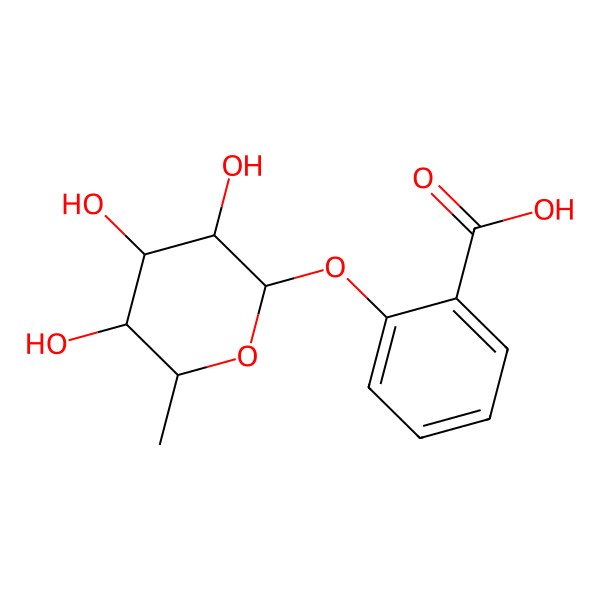 2D Structure of 1-O-(2-Carboxyphenyl)-a-L-rhamnoside
