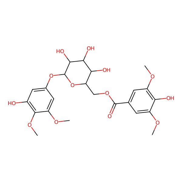 2D Structure of 1-O-3,4-dimethoxy-5-hydroxyphenyl-(6-O-3,5-dimethoxygalloyl)-beta-D-glucopyranoside