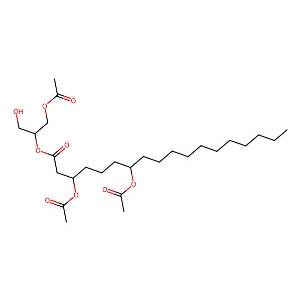 2D Structure of 1-O-acetyl-2-O-[(3r,7r)-3,7-bis(acetyloxy)octadecanoyl]-sn-glycerol