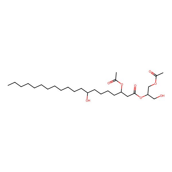 2D Structure of 1-O-acetyl-2-O-[(3r,8r)-3-(acetyloxy)-8-hydroxyeicosanoyl]-sn-glycerol