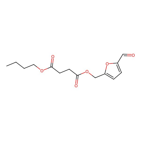 2D Structure of 1-O-butyl 4-O-[(5-formylfuran-2-yl)methyl] butanedioate
