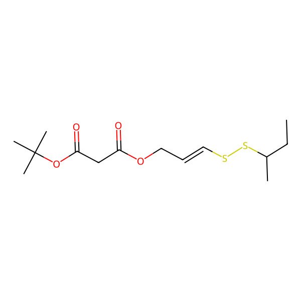 2D Structure of 1-O-[(E)-3-[[(2R)-butan-2-yl]disulfanyl]prop-2-enyl] 3-O-tert-butyl propanedioate