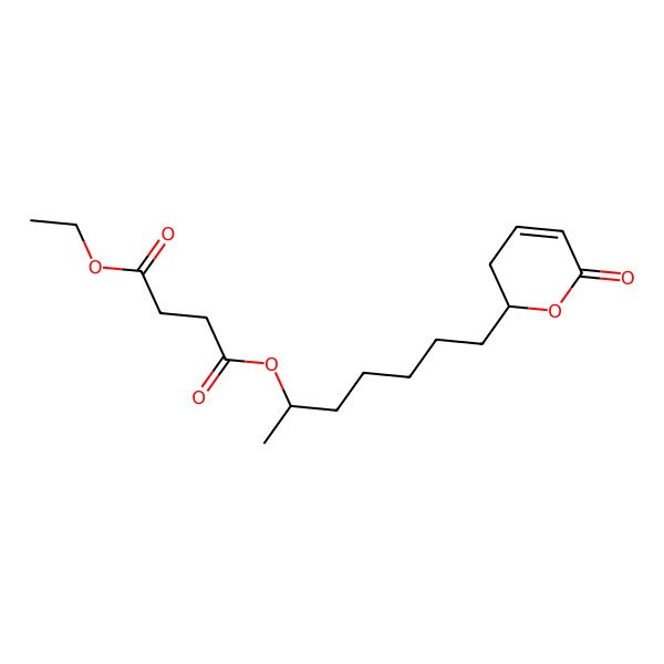 2D Structure of 1-O-ethyl 4-O-[(2R)-7-[(2R)-6-oxo-2,3-dihydropyran-2-yl]heptan-2-yl] butanedioate