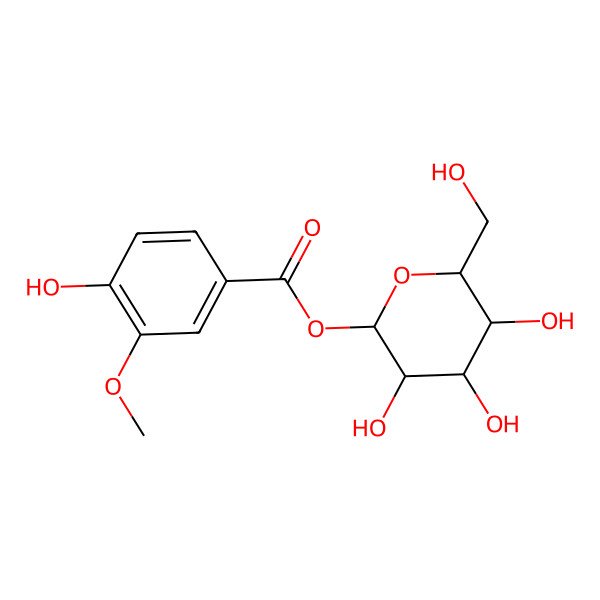 2D Structure of 1-O-vanilloyl-beta-D-glucose