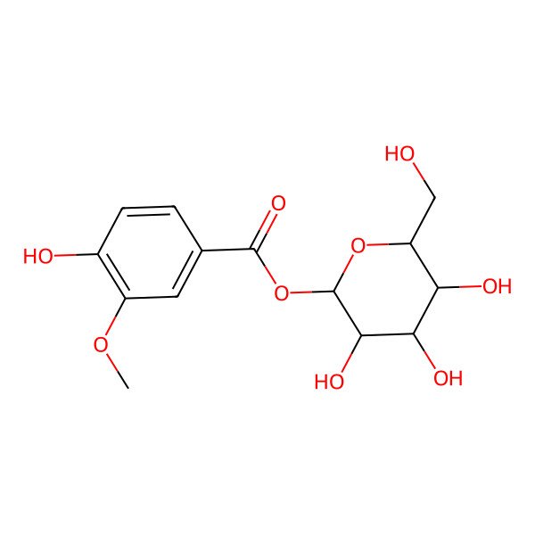 2D Structure of 1-O-vanilloyl-beta-D-glucose 2D Structure of 1-O-vanilloyl-beta-D-glucose