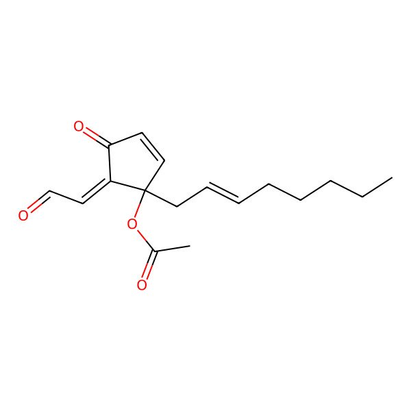 2D Structure of [1-Oct-2-enyl-4-oxo-5-(2-oxoethylidene)cyclopent-2-en-1-yl] acetate