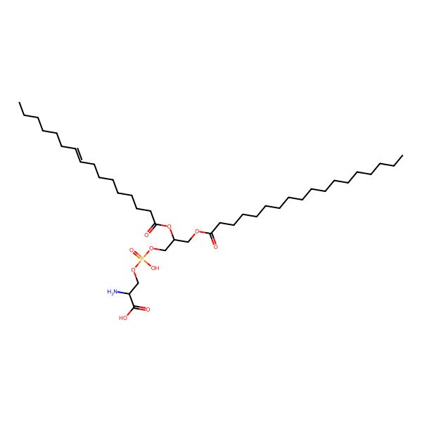 2D Structure of 1-octadecanoyl-2-(9Z-hexadecenoyl)-glycero-3-phosphoserine