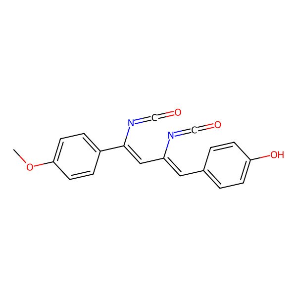 2D Structure of 1-(p-Hydroxyphenyl)-2, 3-diisocyano-4-(p-methoxyphenyl)-buta-l, 3-diene