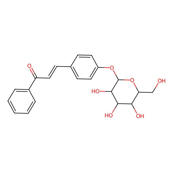 2D Structure of 1-Phenyl-3-[4-[3,4,5-trihydroxy-6-(hydroxymethyl)oxan-2-yl]oxyphenyl]prop-2-en-1-one