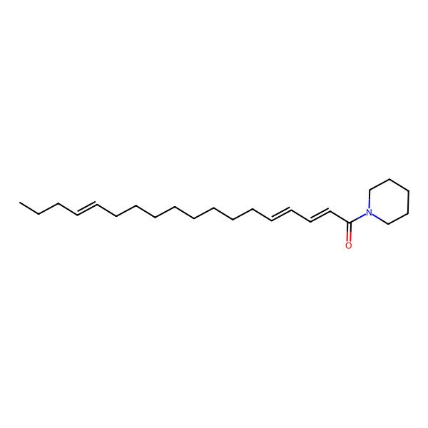2D Structure of 1-(Piperidin-1-YL)octadeca-2,4,14-trien-1-one 2D Structure of 1-(Piperidin-1-YL)octadeca-2,4,14-trien-1-one