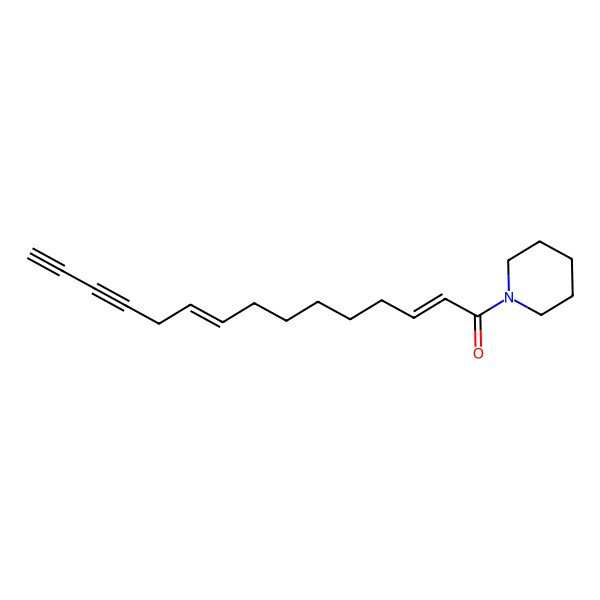 2D Structure of 1-Piperidin-1-ylpentadeca-2,9-dien-12,14-diyn-1-one