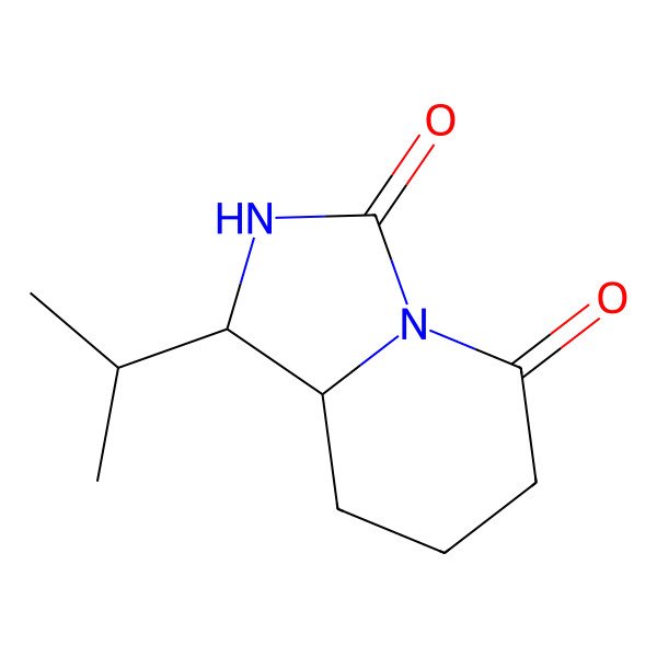 2D Structure of 1-Propan-2-yl-1,2,6,7,8,8a-hexahydroimidazo[1,5-a]pyridine-3,5-dione