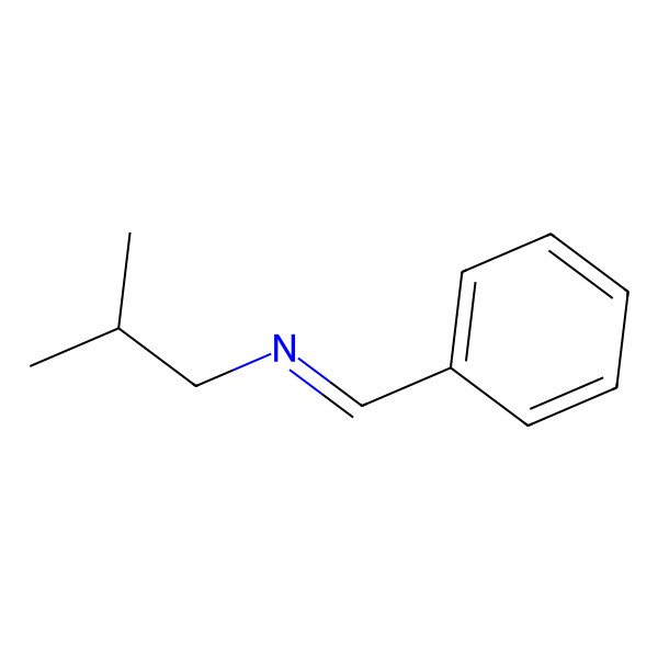 2D Structure of 1-Propanamine, 2-methyl-N-(phenylmethylene)-
