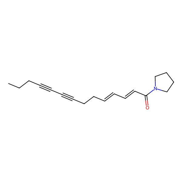 2D Structure of 1-Pyrrolidin-1-yltetradeca-2,4-dien-8,10-diyn-1-one