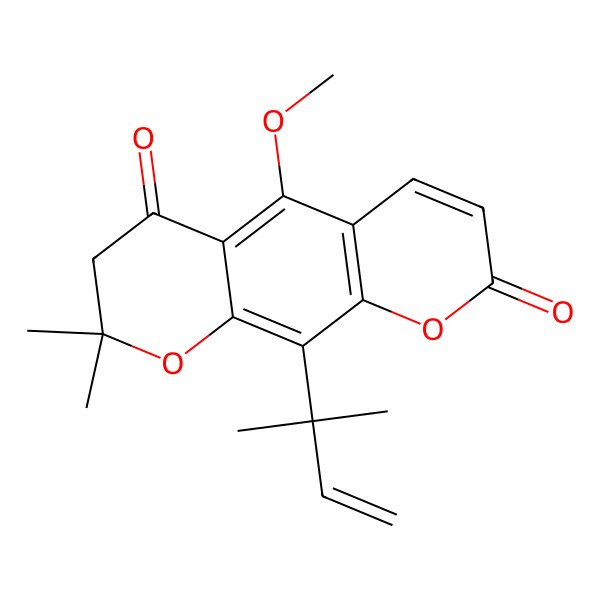 2D Structure of 10-(1,1-dimethylallyl)-5-methoxy-2,2-dimethyl-3H-pyrano[3,2-g]chromene-4,8-dione