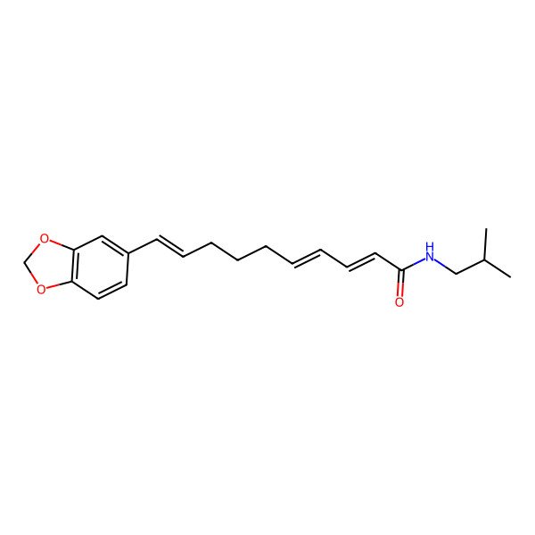 2D Structure of 10-(1,3-benzodioxol-5-yl)-N-(2-methylpropyl)deca-2,4,9-trienamide