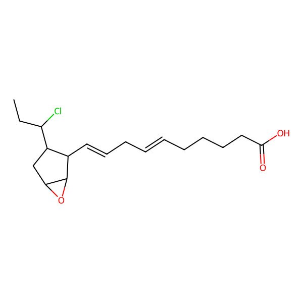 2D Structure of 10-[3-(1-Chloropropyl)-6-oxabicyclo[3.1.0]hexan-2-yl]deca-6,9-dienoic acid