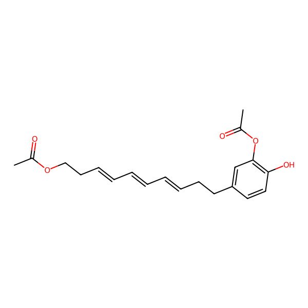 2D Structure of 10-(3-Acetyloxy-4-hydroxyphenyl)deca-3,5,7-trienyl acetate