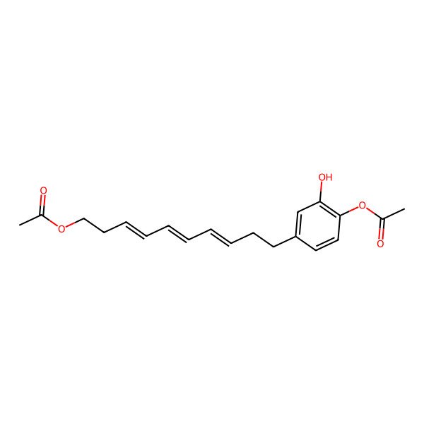 2D Structure of 10-(4-Acetyloxy-3-hydroxyphenyl)deca-3,5,7-trienyl acetate