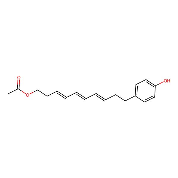 2D Structure of 10-(4-Hydroxyphenyl)deca-3,5,7-trienyl acetate