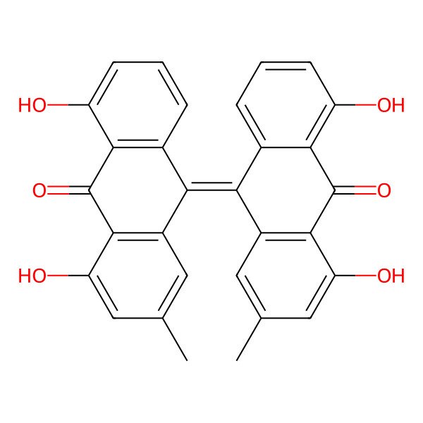 2D Structure of 10-(4,5-Dihydroxy-2-methyl-10-oxoanthracen-9-ylidene)-1,8-dihydroxy-3-methylanthracen-9-one