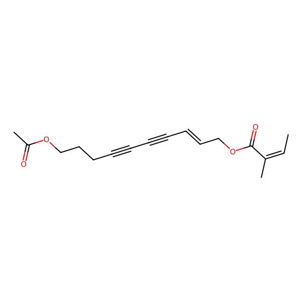 2D Structure of 10-Acetyloxydec-2-en-4,6-diynyl 2-methylbut-2-enoate