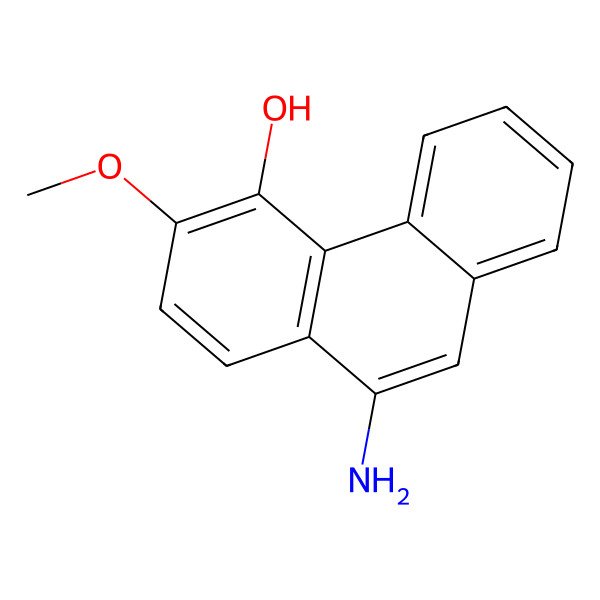 2D Structure of 10-Amino-3-methoxyphenanthren-4-ol