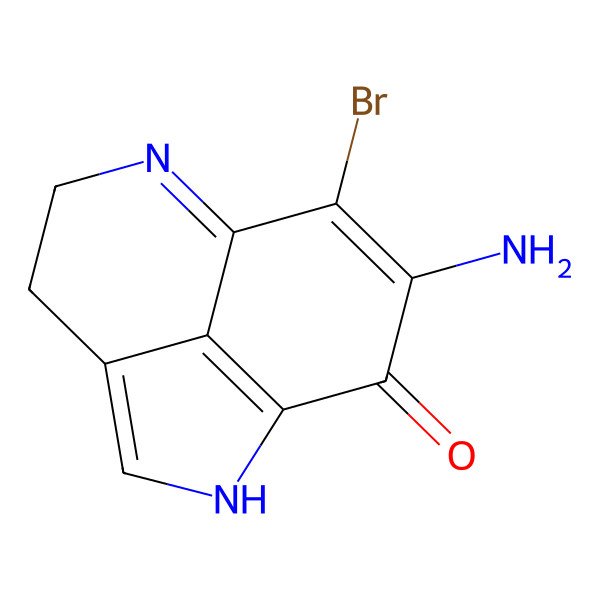 2D Structure of 10-amino-9-bromo-2,7-diazatricyclo[6.3.1.04,12]dodeca-1(12),3,7,9-tetraen-11-one