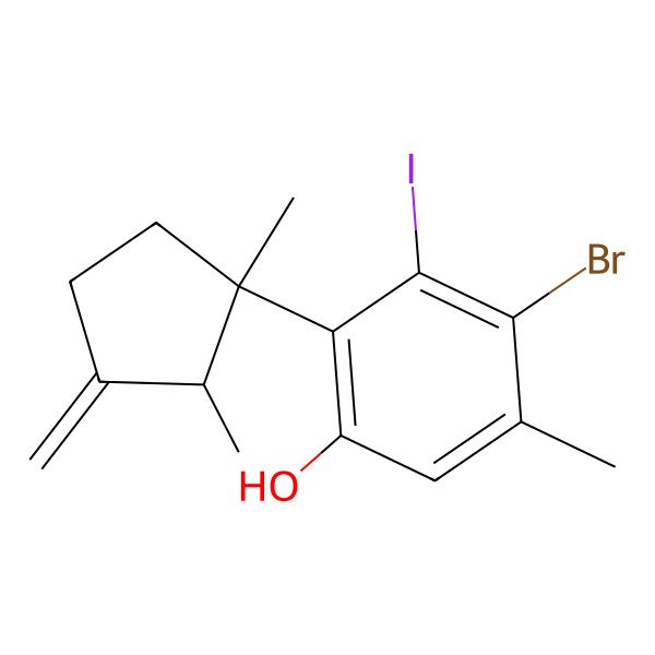 2D Structure of 10-Bromo-7-hydroxy-11-iodolaurene