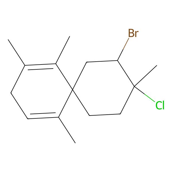 2D Structure of 10-Bromo-9-chloro-1,4,5,9-tetramethylspiro[5.5]undeca-1,4-diene