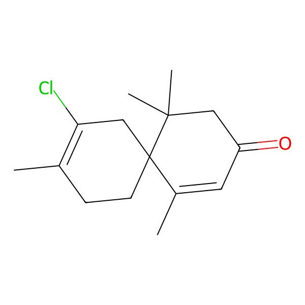 2D Structure of 10-Chloro-1,5,5,9-tetramethylspiro[5.5]undeca-1,9-dien-3-one