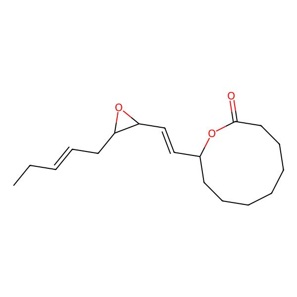 2D Structure of 10-[(E)-2-[(2R,3R)-3-[(E)-pent-2-enyl]oxiran-2-yl]ethenyl]oxecan-2-one