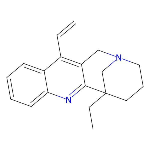 2D Structure of 10-Ethenyl-1-ethyl-3,13-diazatetracyclo[11.3.1.02,11.04,9]heptadeca-2,4,6,8,10-pentaene