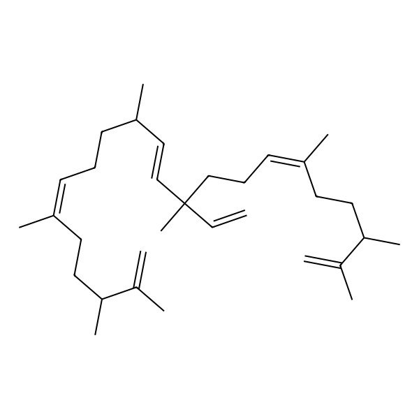 2D Structure of 10-Ethenyl-2,3,6,10,13,17,20,21-octamethyldocosa-1,6,11,16,21-pentaene