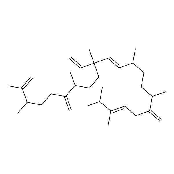 2D Structure of 10-Ethenyl-2,3,7,10,13,16,20,21-octamethyl-6,17-dimethylidenedocosa-1,11,19-triene