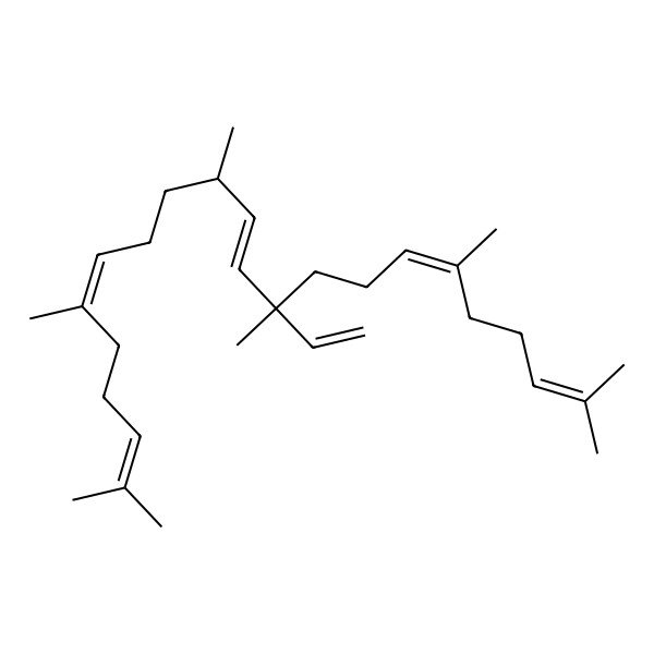 2D Structure of 10-Ethenyl-2,6,10,13,17,21-hexamethyldocosa-2,6,11,16,20-pentaene