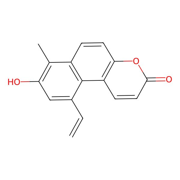 2D Structure of 10-Ethenyl-8-hydroxy-7-methylbenzo[f]chromen-3-one