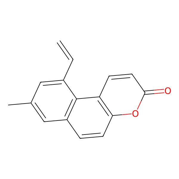 2D Structure of 10-Ethenyl-8-methylbenzo[f]chromen-3-one